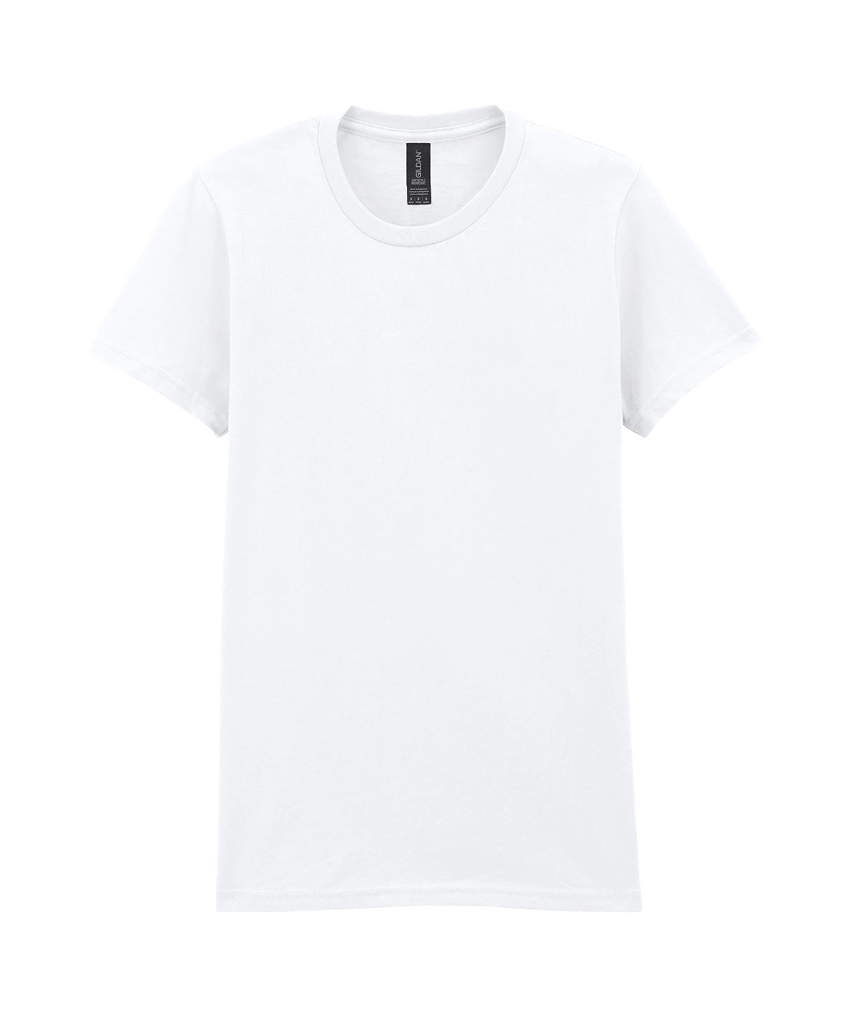 Gildan Softstyle midweight women’s t-shirt in White, front view