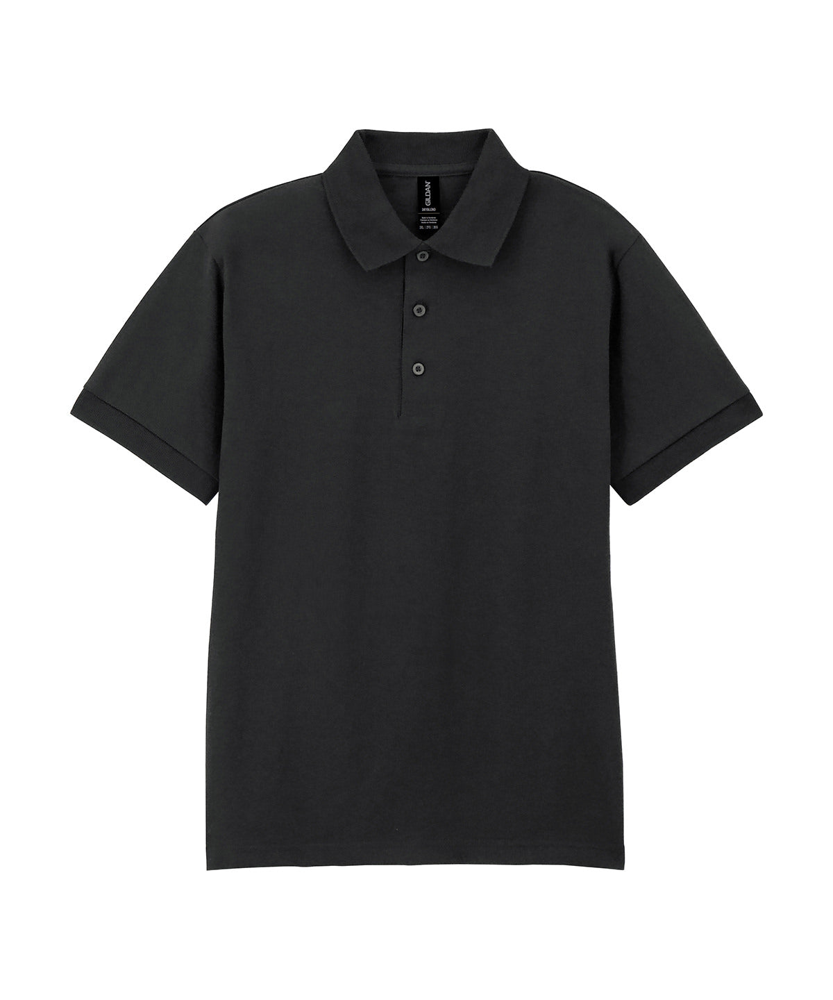 Gildan DryBlend Jersey knit polo in Black, front view