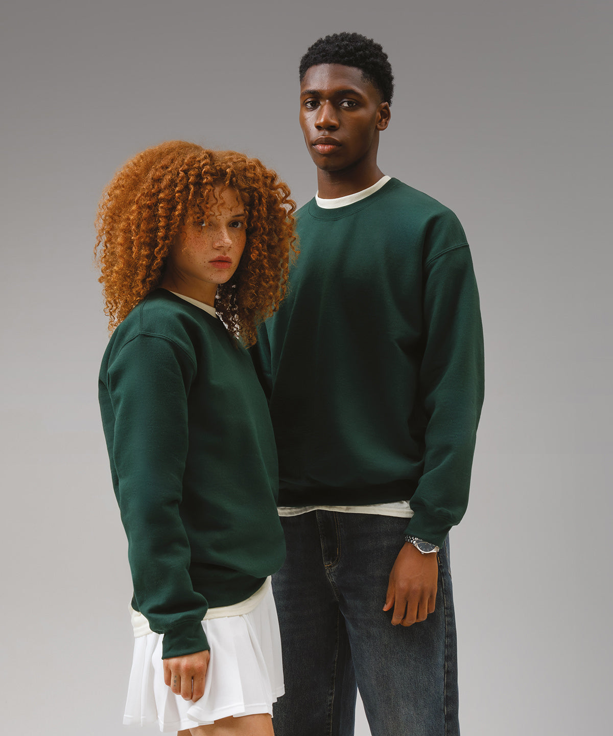 Gildan Heavy Blend adult crew neck sweatshirt, lifestyle photo