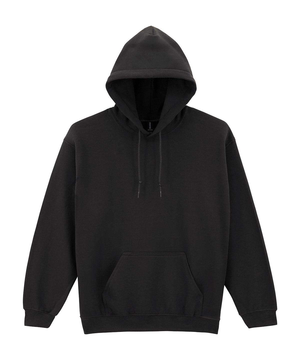 Gildan Heavy Blend hooded sweatshirt in Black, front view
