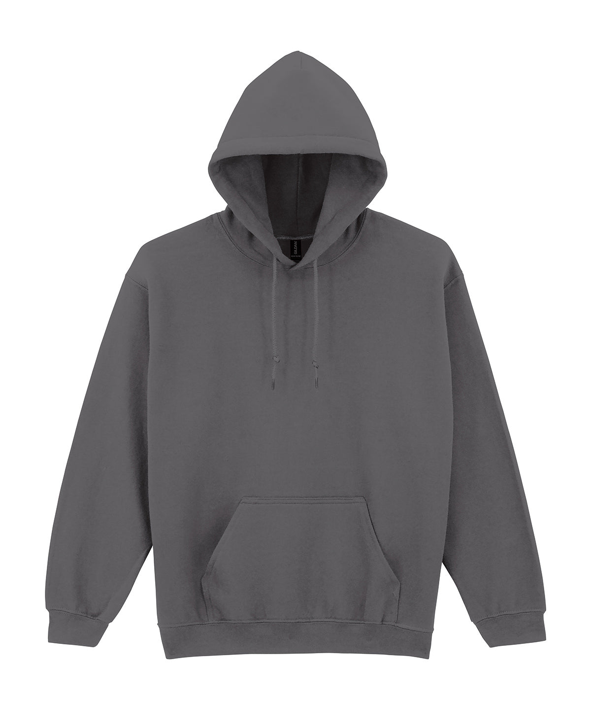 Gildan Heavy Blend hooded sweatshirt in Charcoal, front view