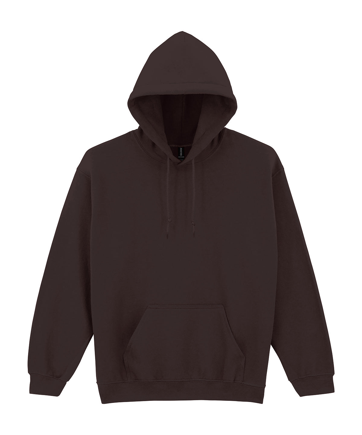 Gildan Heavy Blend hooded sweatshirt in Dark Chocolate, front view