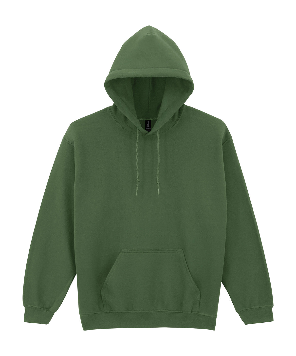 Gildan Heavy Blend hooded sweatshirt in Military Green, front view