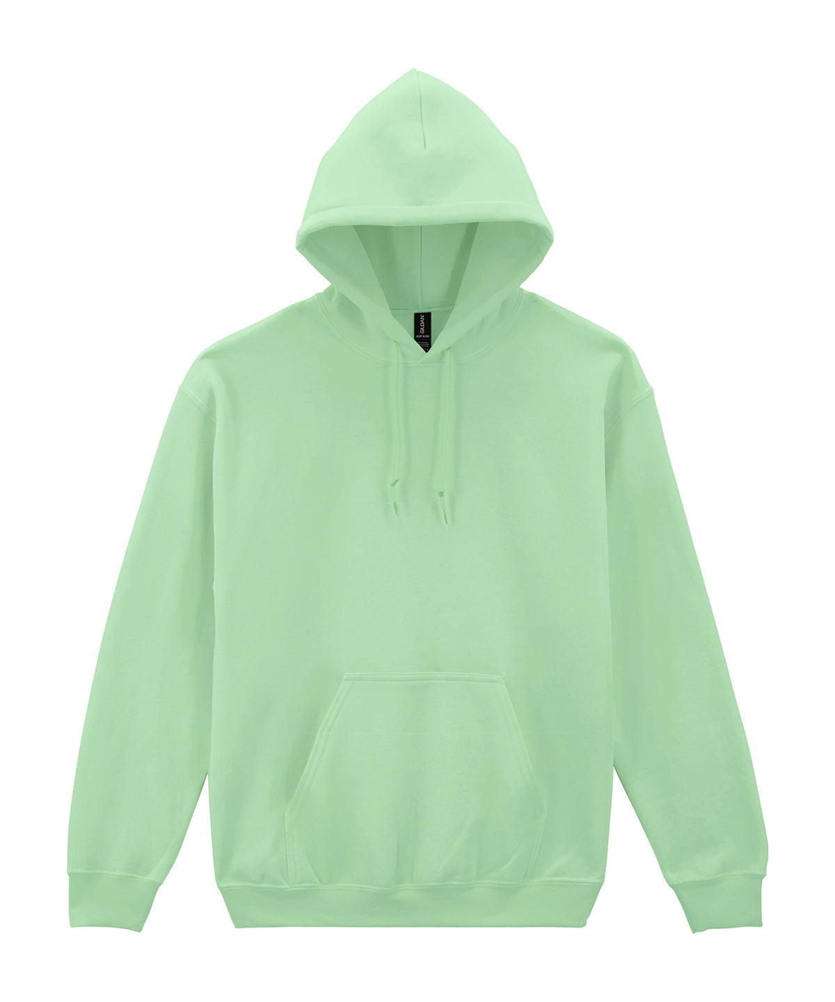 Gildan Heavy Blend hooded sweatshirt in Mint Green, front view