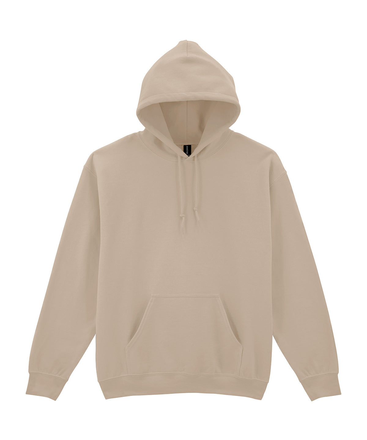 Gildan Heavy Blend hooded sweatshirt in Sand, front view