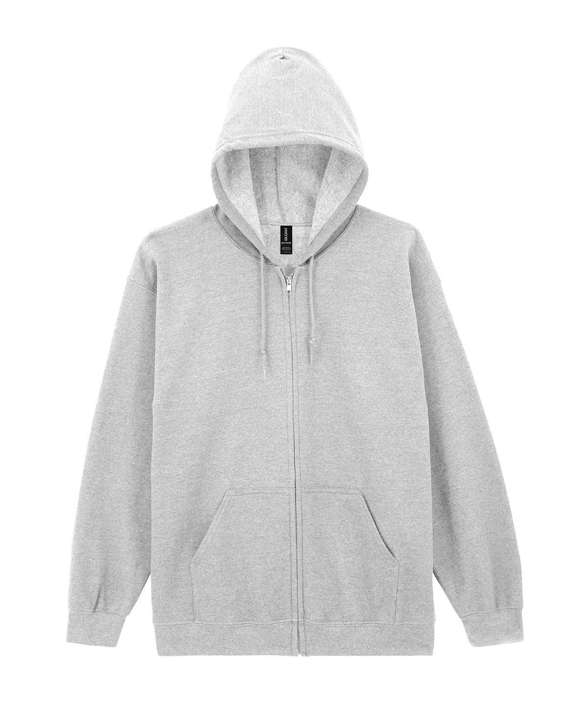 Gildan Heavy Blend  full-zip hooded sweatshirt in Ash, front view