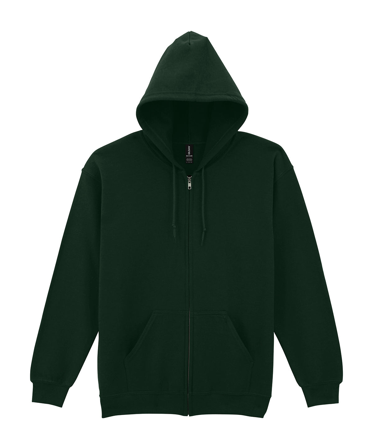 Gildan Heavy Blend  full-zip hooded sweatshirt in Forest, front view