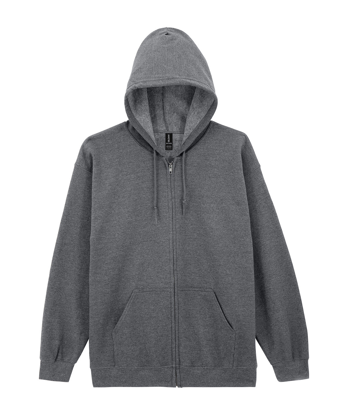 Gildan Heavy Blend  full-zip hooded sweatshirt in Graphite Heather, front view