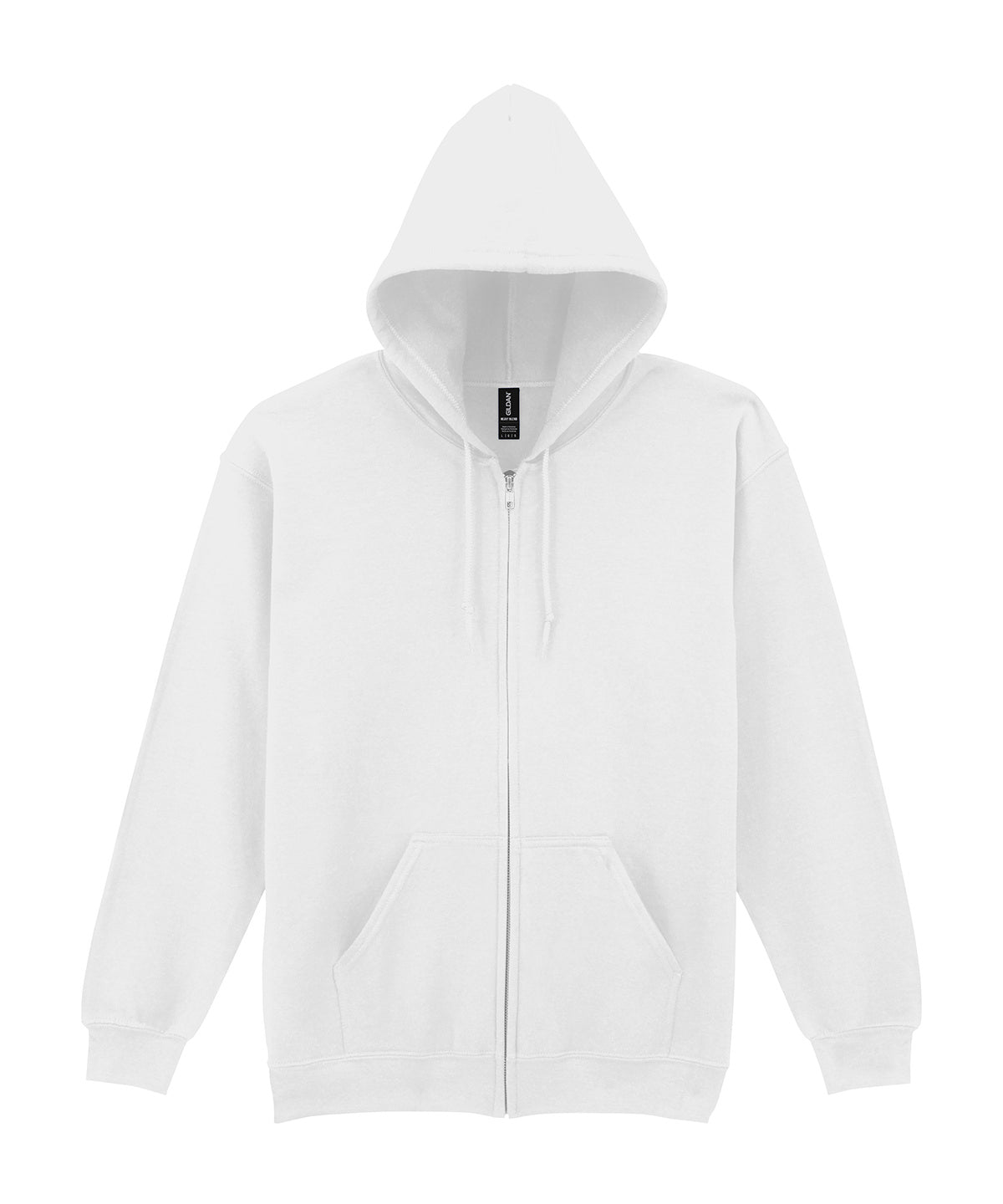 Gildan Heavy Blend  full-zip hooded sweatshirt in White, front view