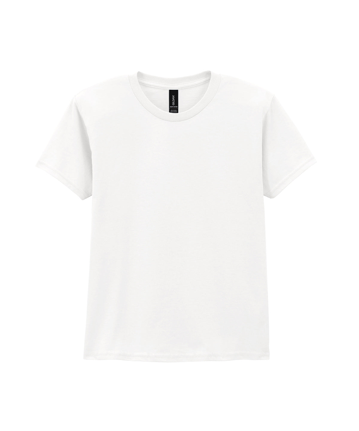Gildan Heavy Cotton youth t-shirt in White, front view