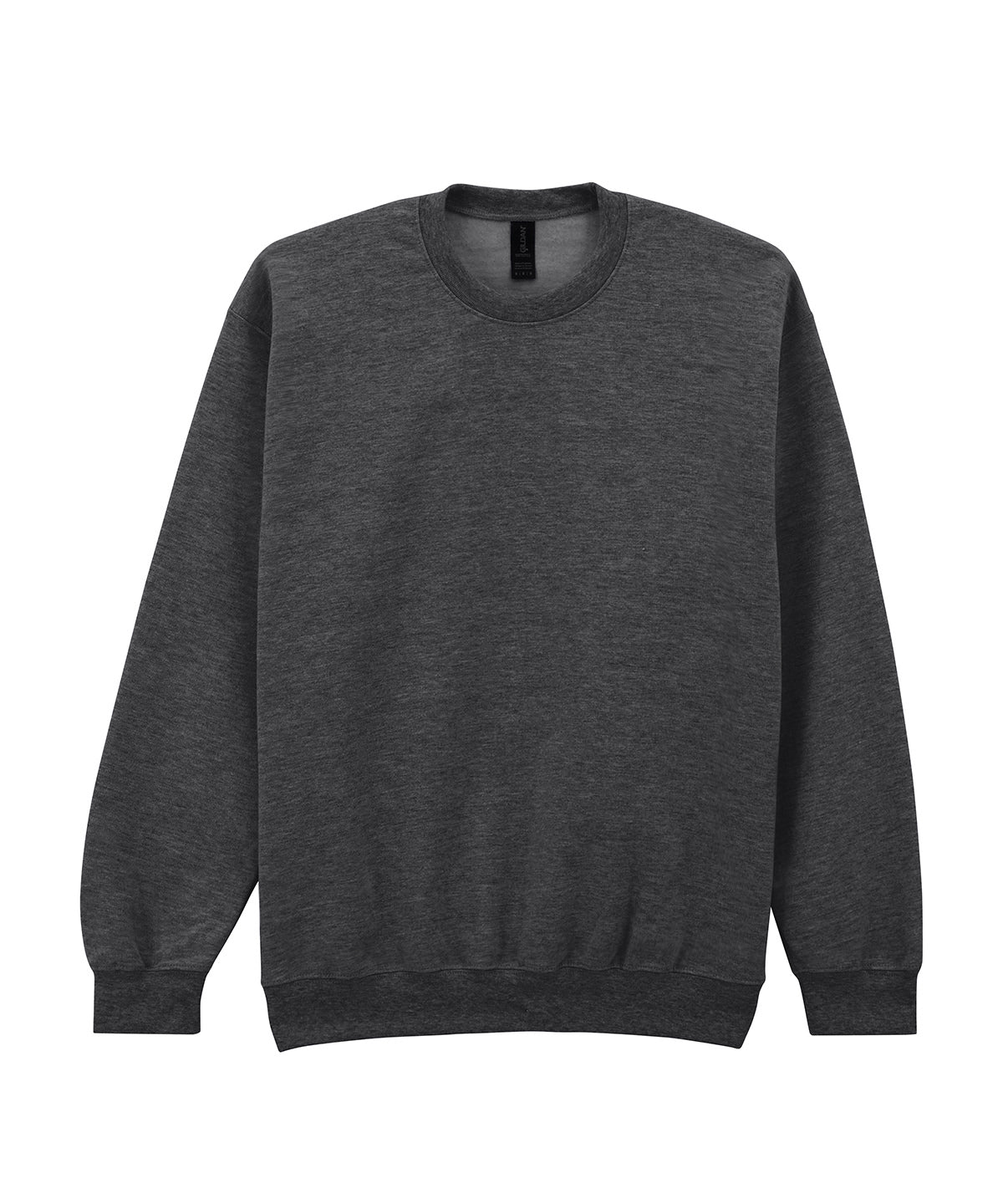 Gildan Softstyle midweight fleece adult crew neck in Heather Black, front view