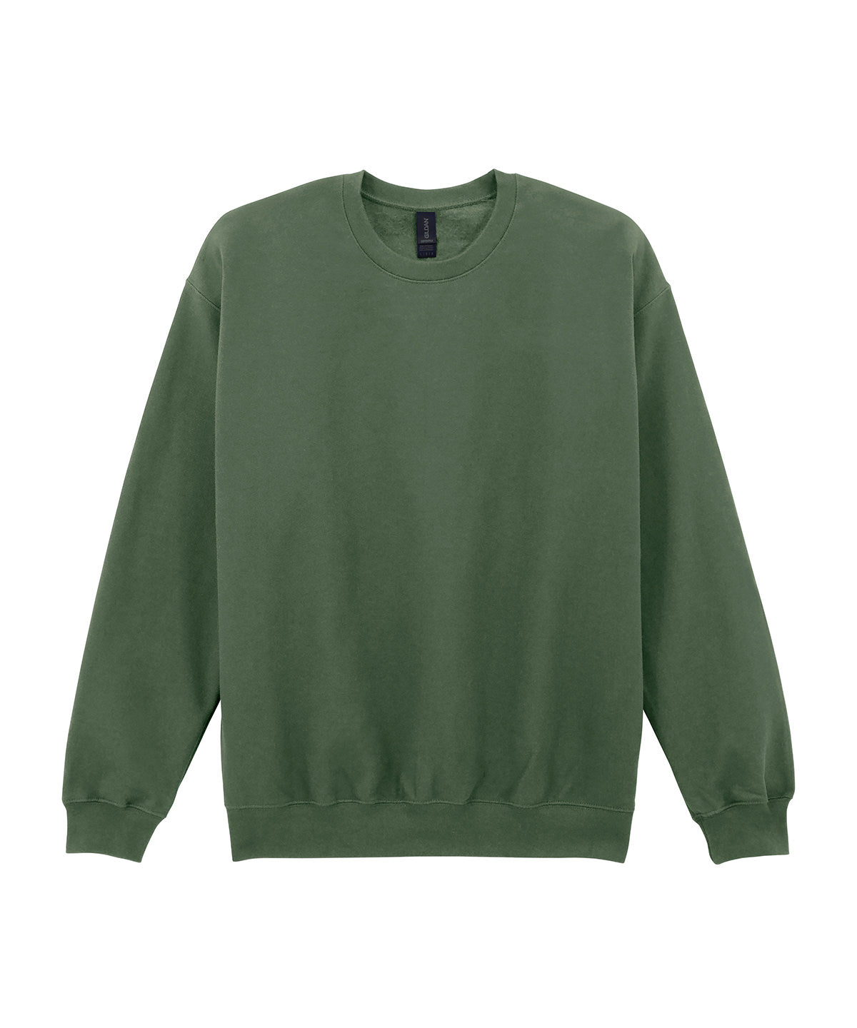 Gildan Softstyle midweight fleece adult crew neck in Military Green, front view
