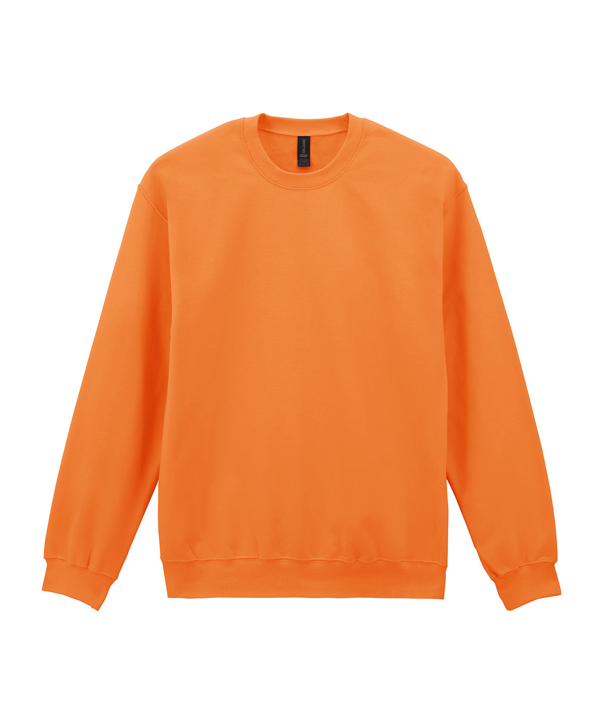 Gildan Softstyle midweight fleece adult crew neck in Tangerine, front view