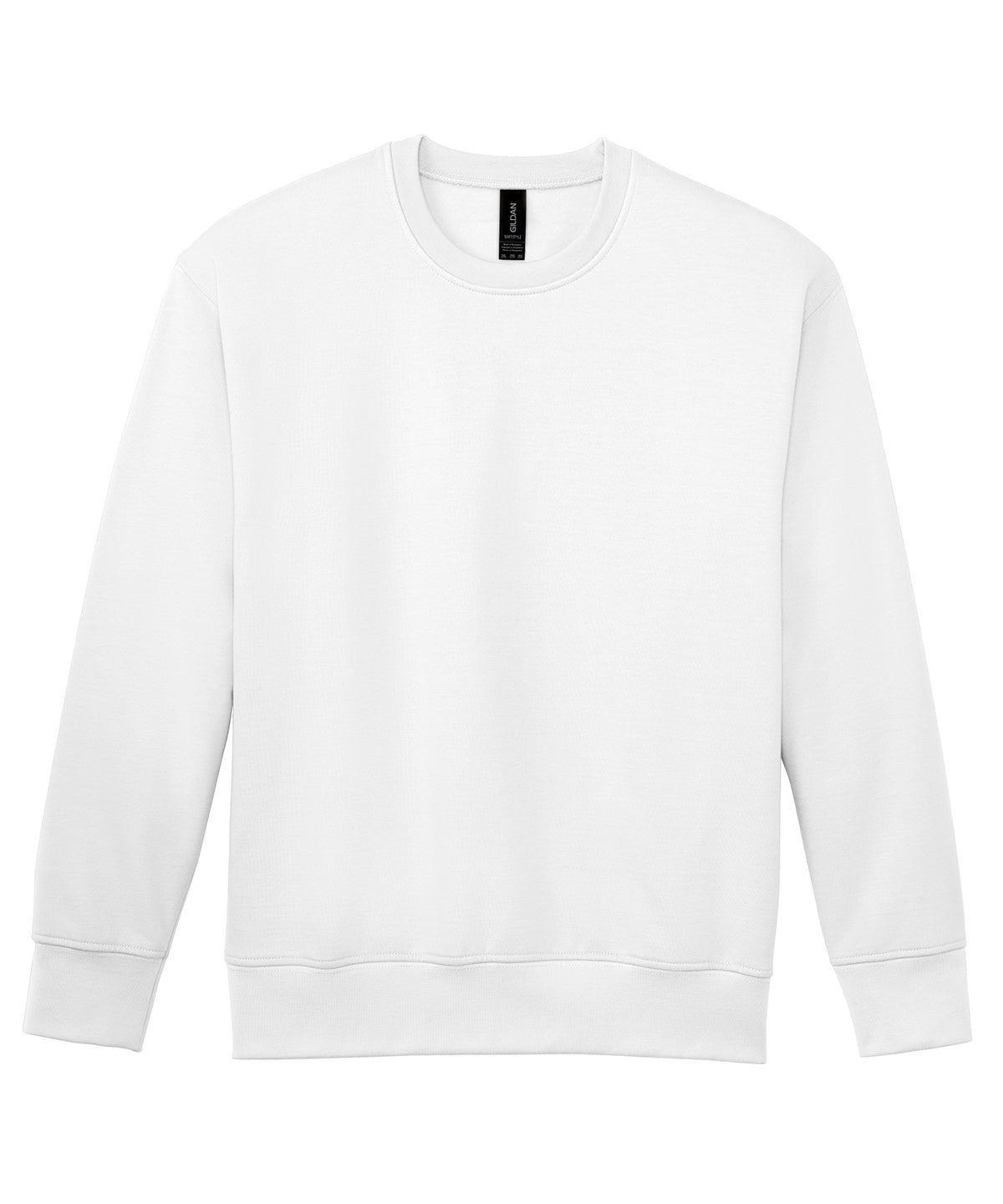 Gildan Softstyle midweight fleece adult crew neck in White, front view
