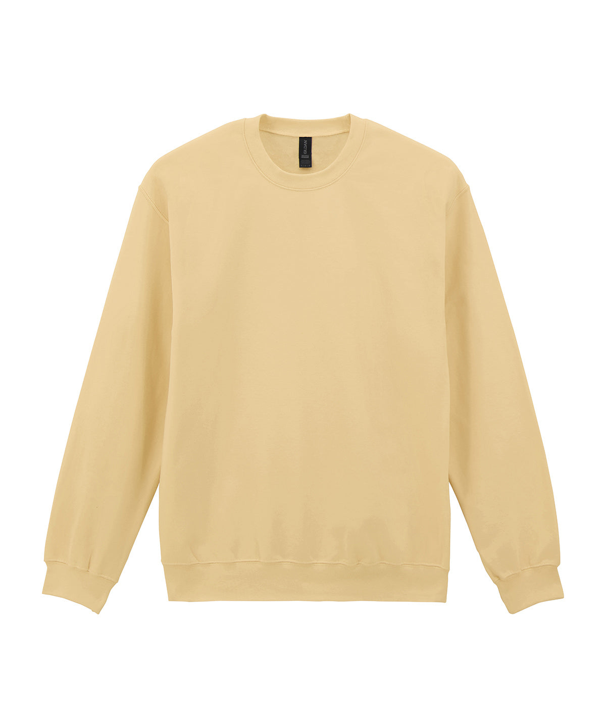 Gildan Softstyle midweight fleece adult crew neck in Yellow Haze, front view