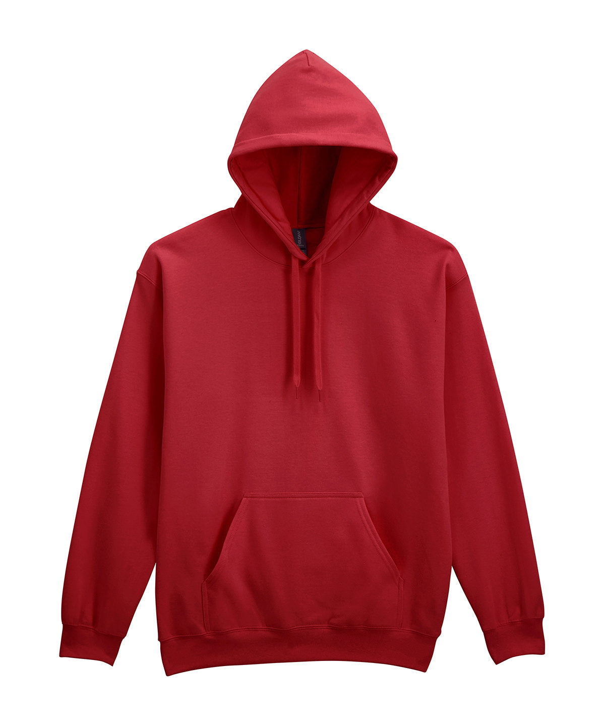 Gildan Softstyle midweight fleece adult hoodie in Cardinal Red, front view