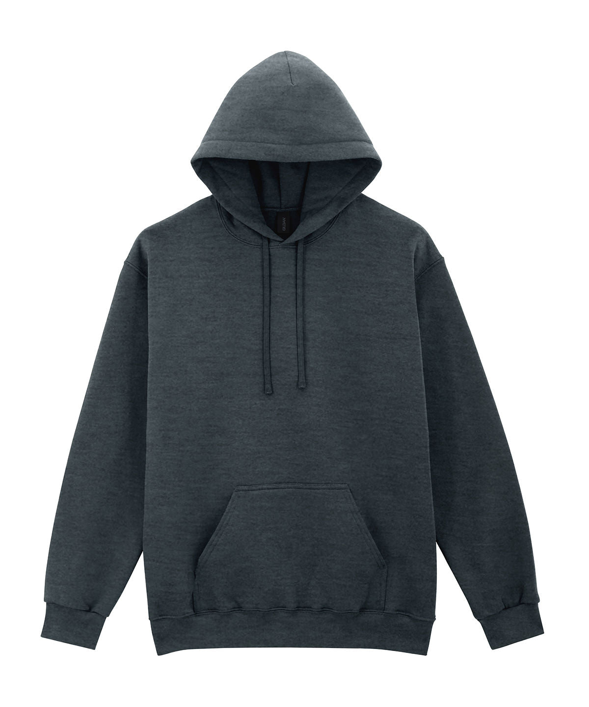 Gildan Softstyle midweight fleece adult hoodie in Dark Heather, front view