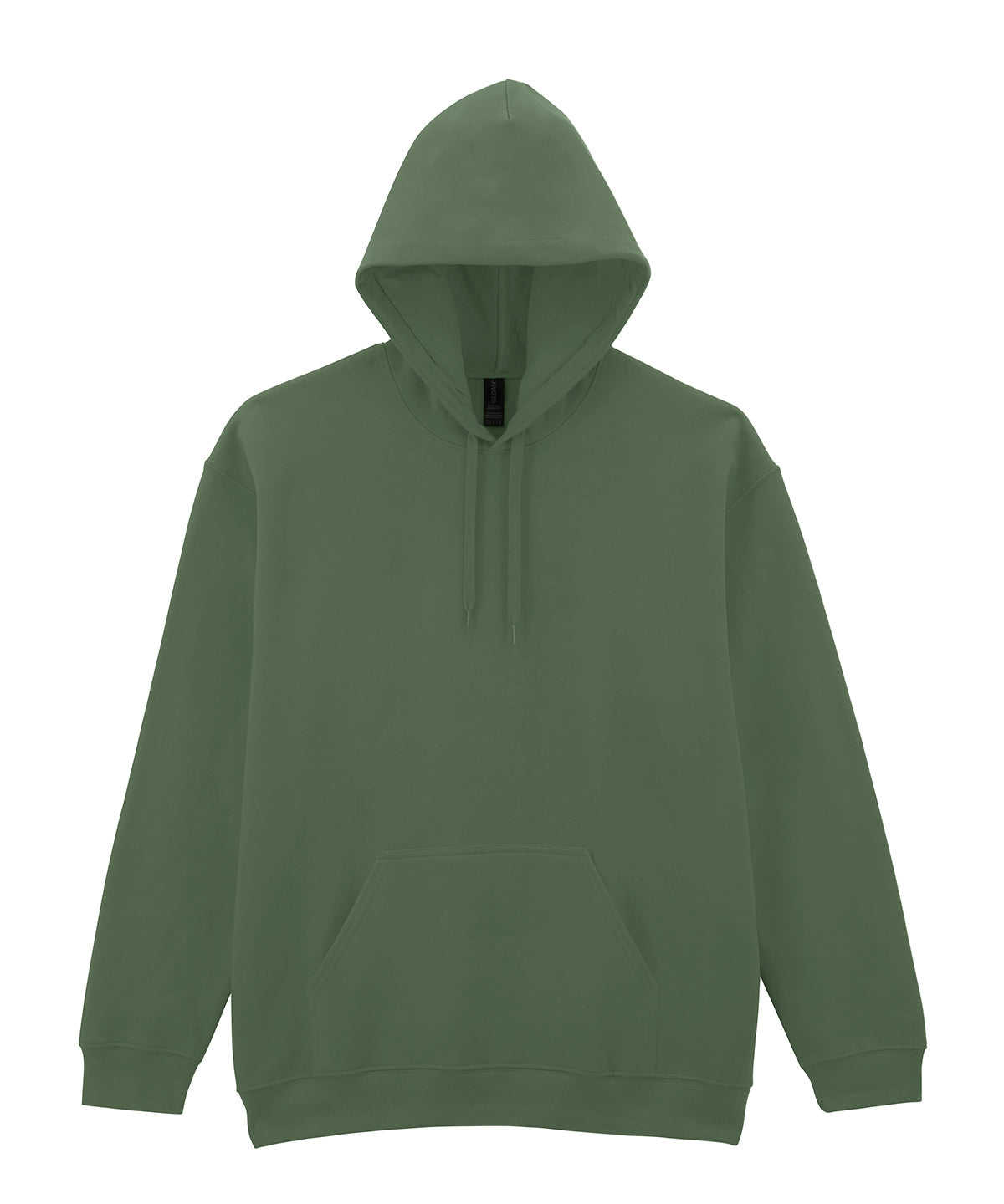 Gildan Softstyle midweight fleece adult hoodie in Military Green, front view
