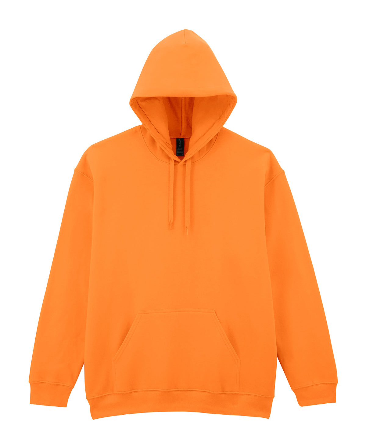 Gildan Softstyle midweight fleece adult hoodie in Tangerine, front view