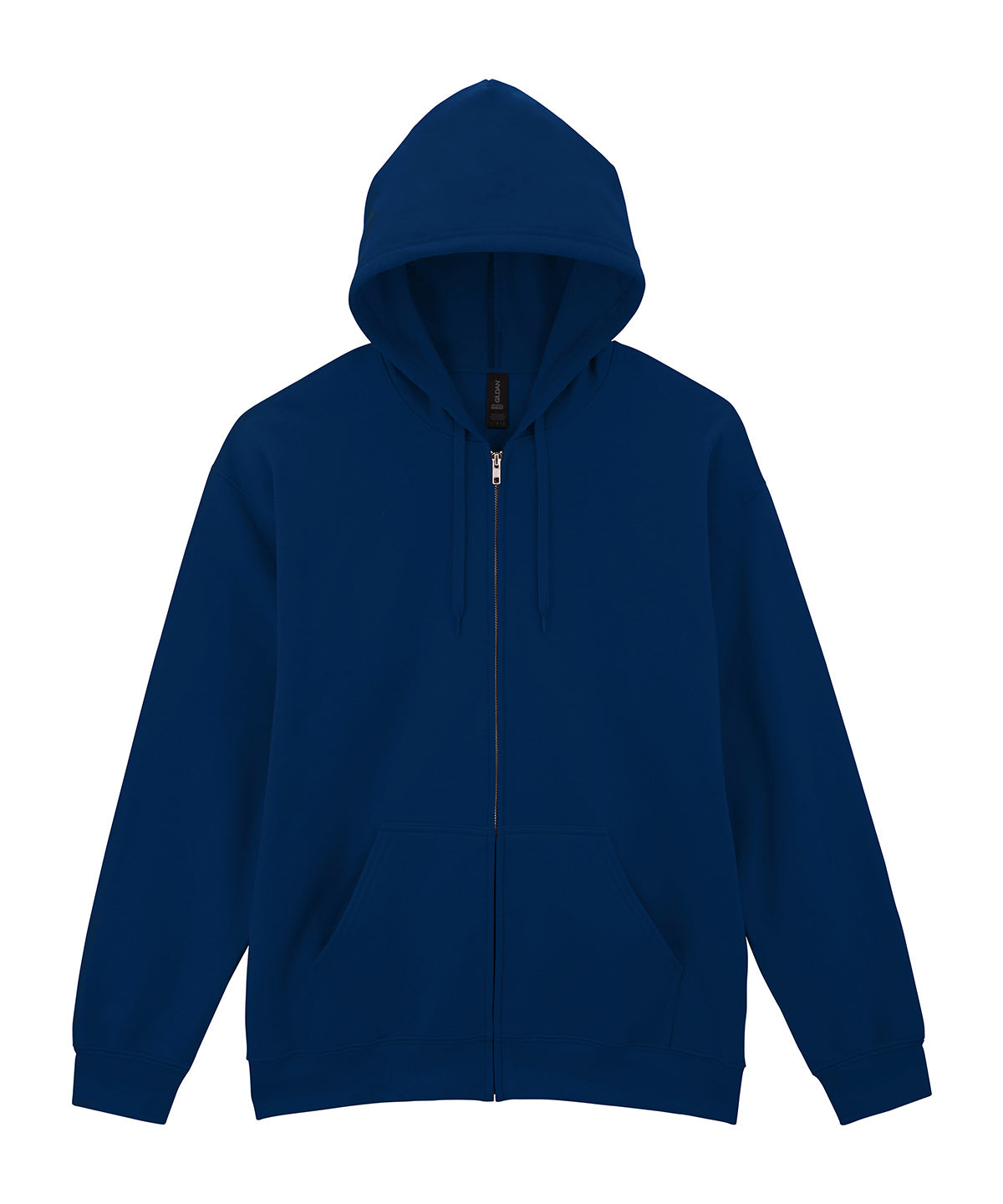 Gildan Softstyle midweight fleece adult full-zip hooded sweatshirt in Navy, front view