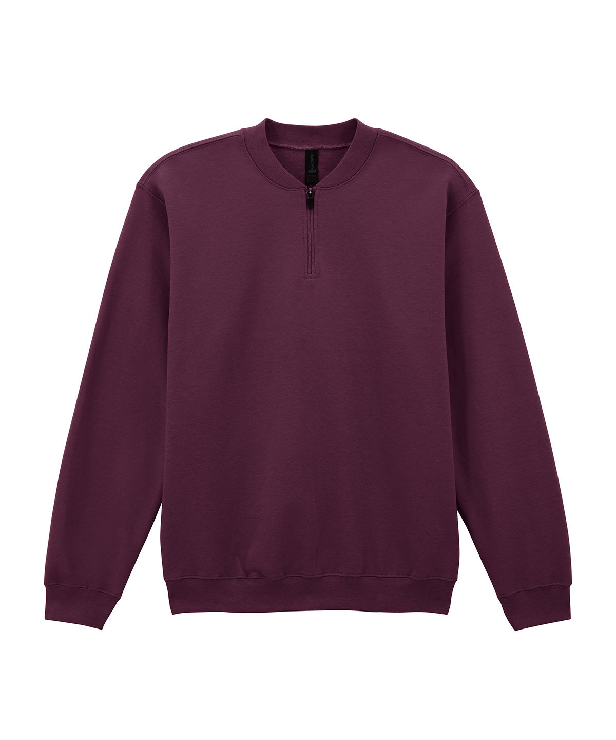 Gildan Softstyle midweight adult fleece 1/4-zip sweatshirt in Maroon, front view