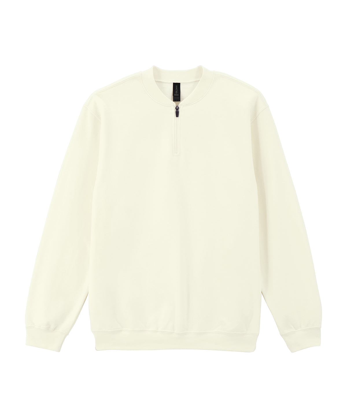 Gildan Softstyle midweight adult fleece 1/4-zip sweatshirt in Off White, front view