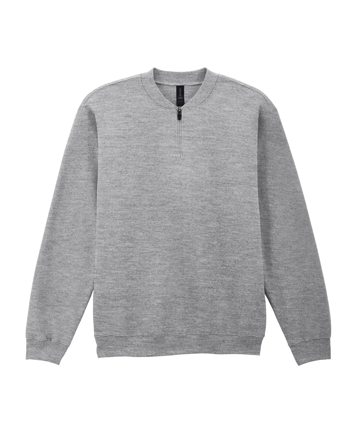 Gildan Softstyle midweight adult fleece 1/4-zip sweatshirt in Ringspun Sport Grey, front view