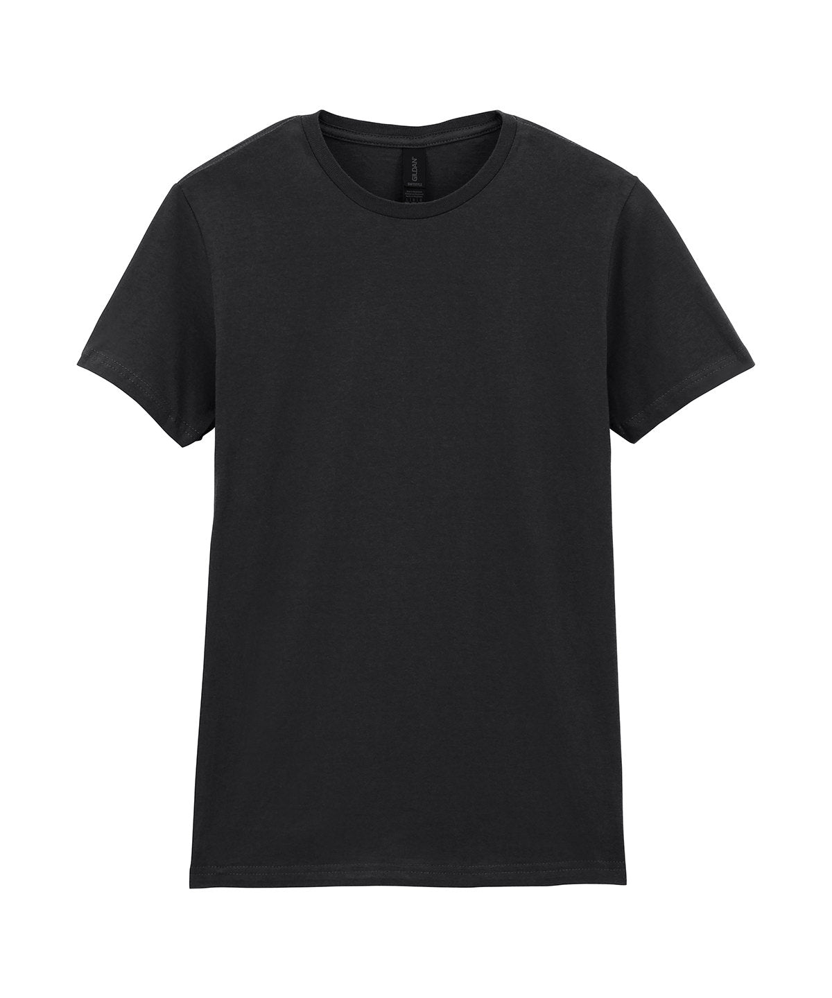 Gildan Softstyle women's ringspun t-shirt in Black, front view