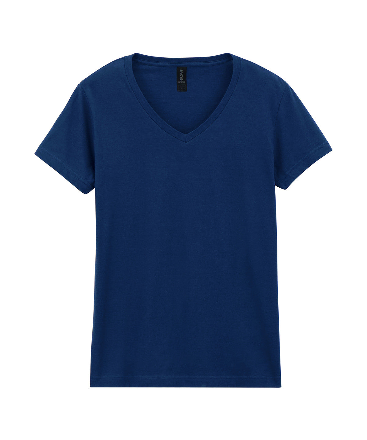 Gildan Softstyle women's v-neck t-shirt in Navy, front view