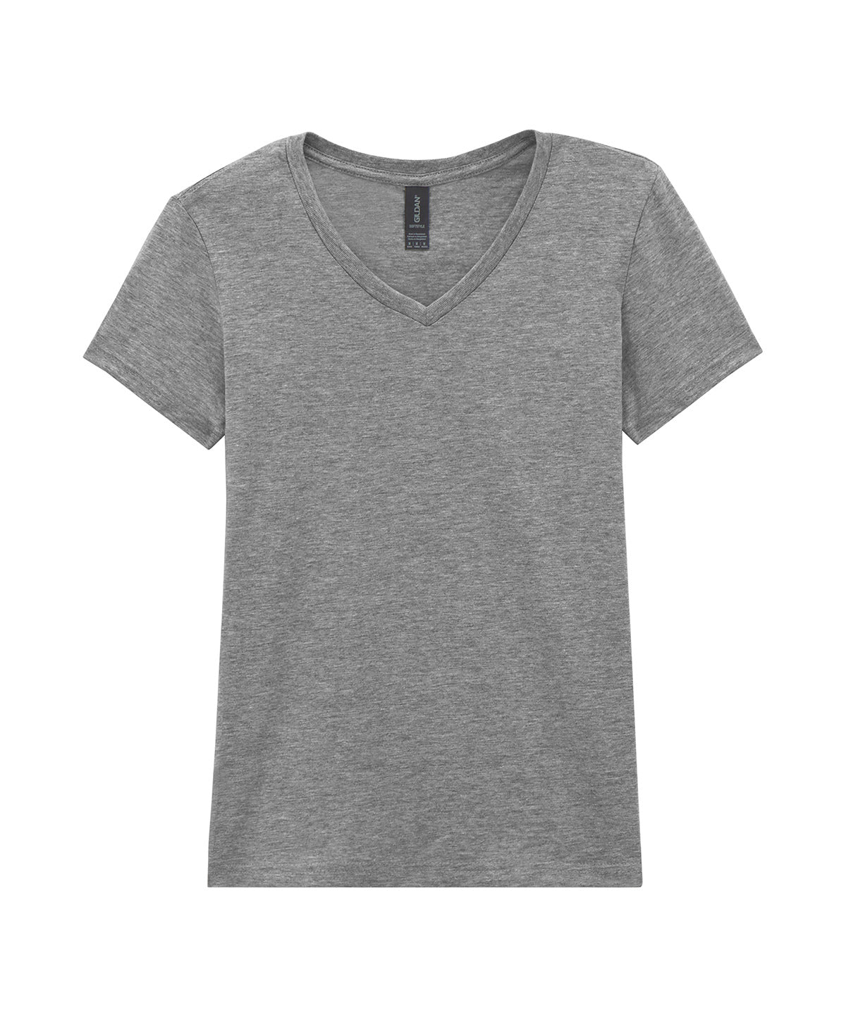 Gildan Softstyle women's v-neck t-shirt in Sports Grey, front view