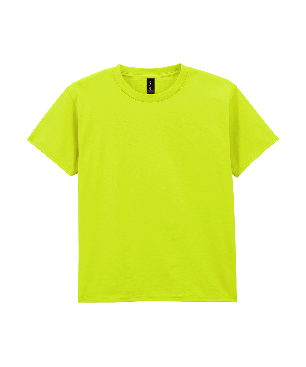 Gildan Light cotton youth t-shirt in Safety Green, front view