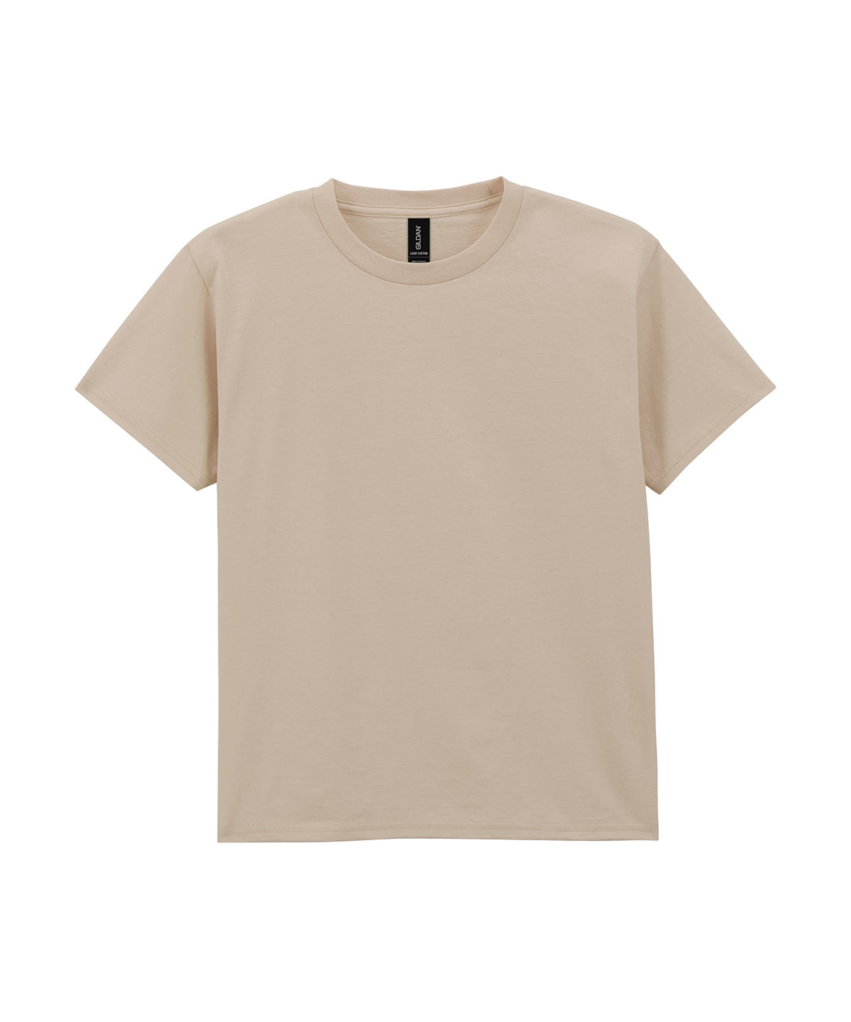 Gildan Light cotton youth t-shirt in Sand, front view