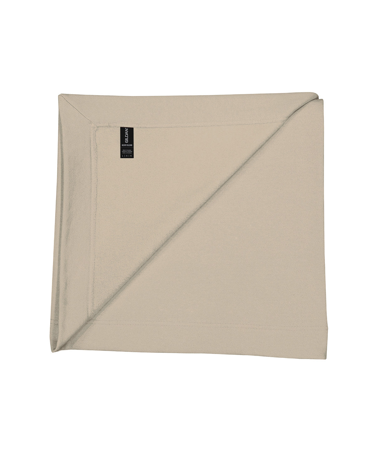 Gildan Heavy Blend fleece stadium blanket in Sand, front view