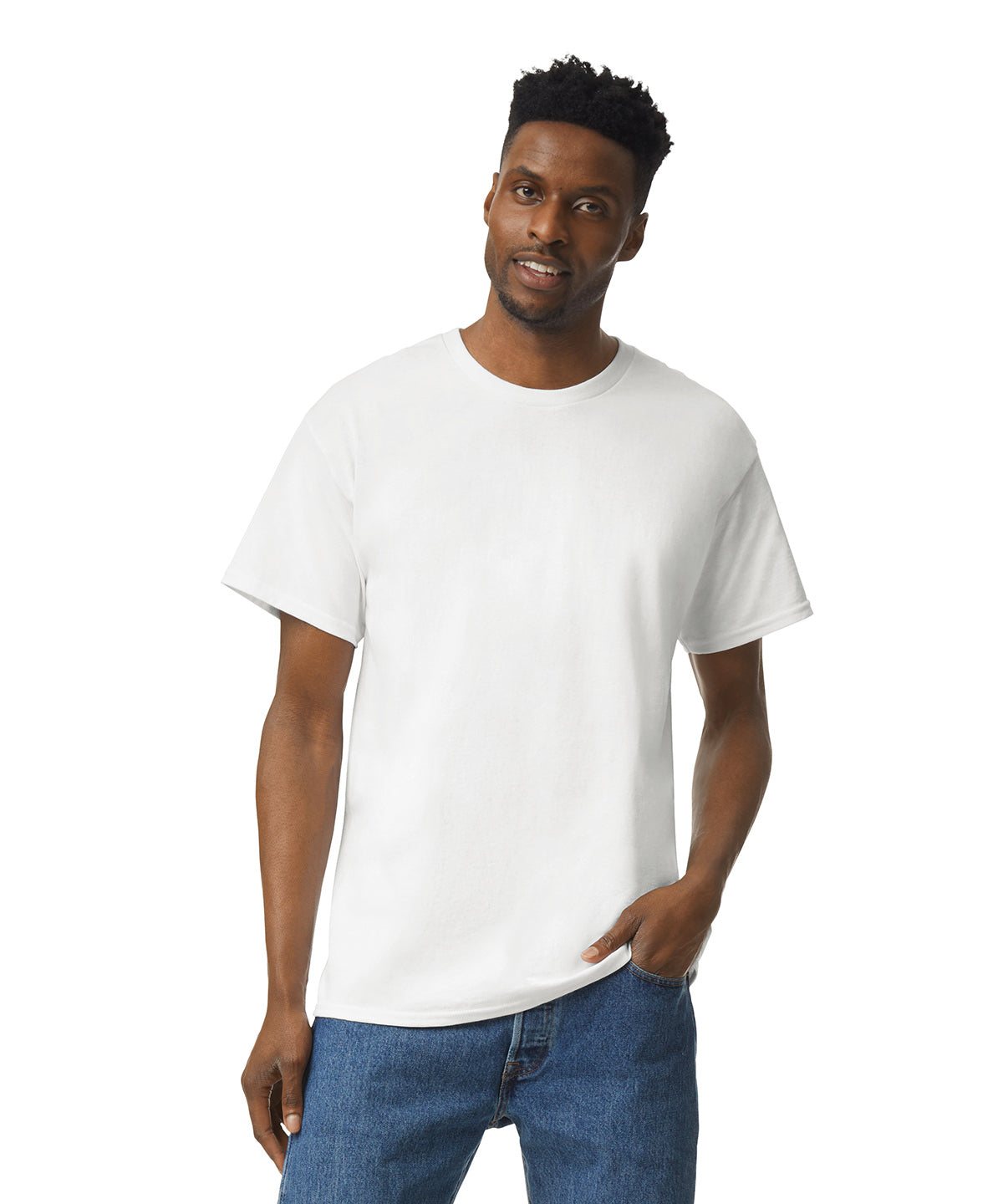 Gildan Ultra-cotton adult prepared-for-dye t-shirt in Prepared for Dye, lifestyle photo