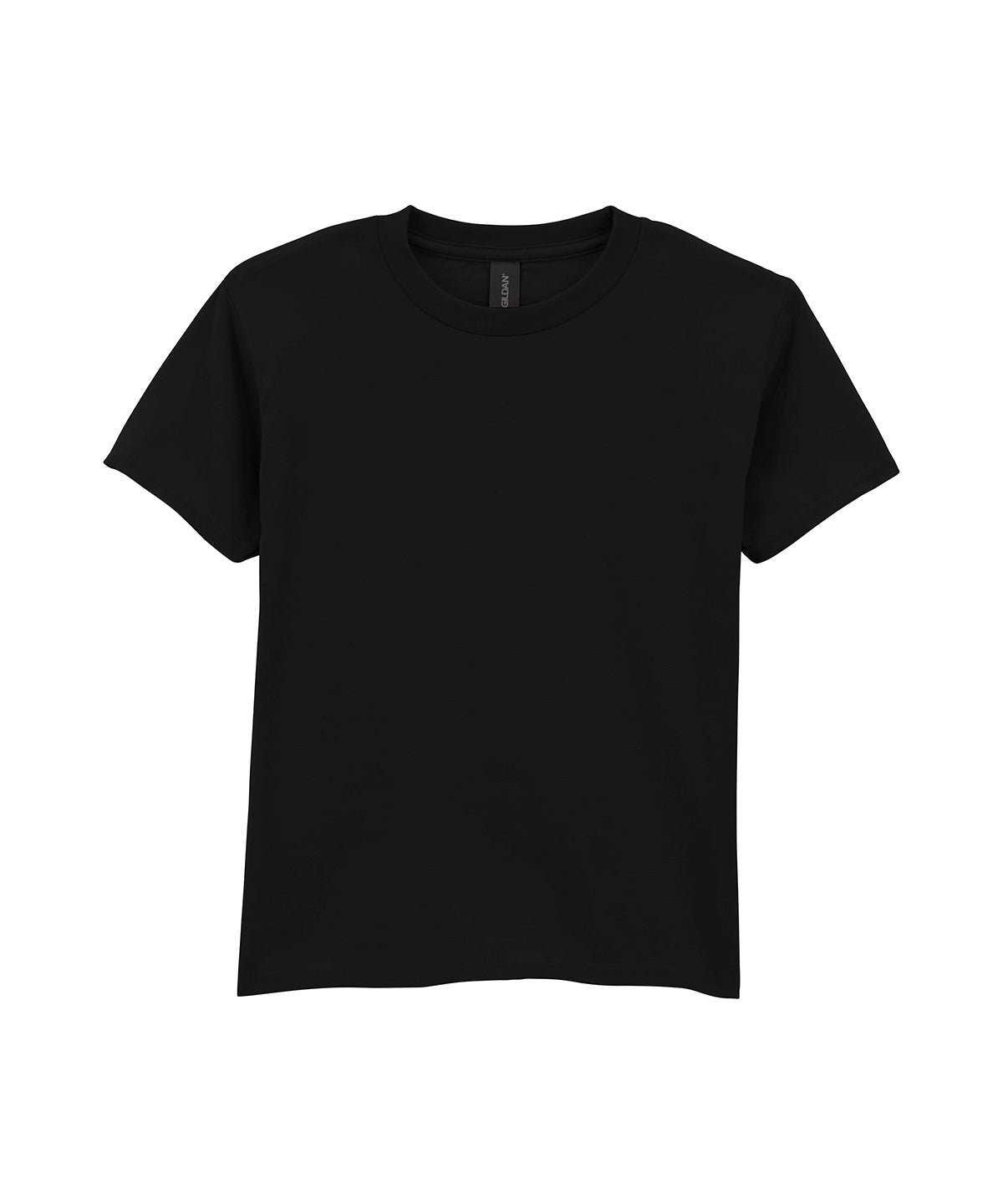 Gildan Softstyle midweight youth t-shirt in Pitch Black, front view