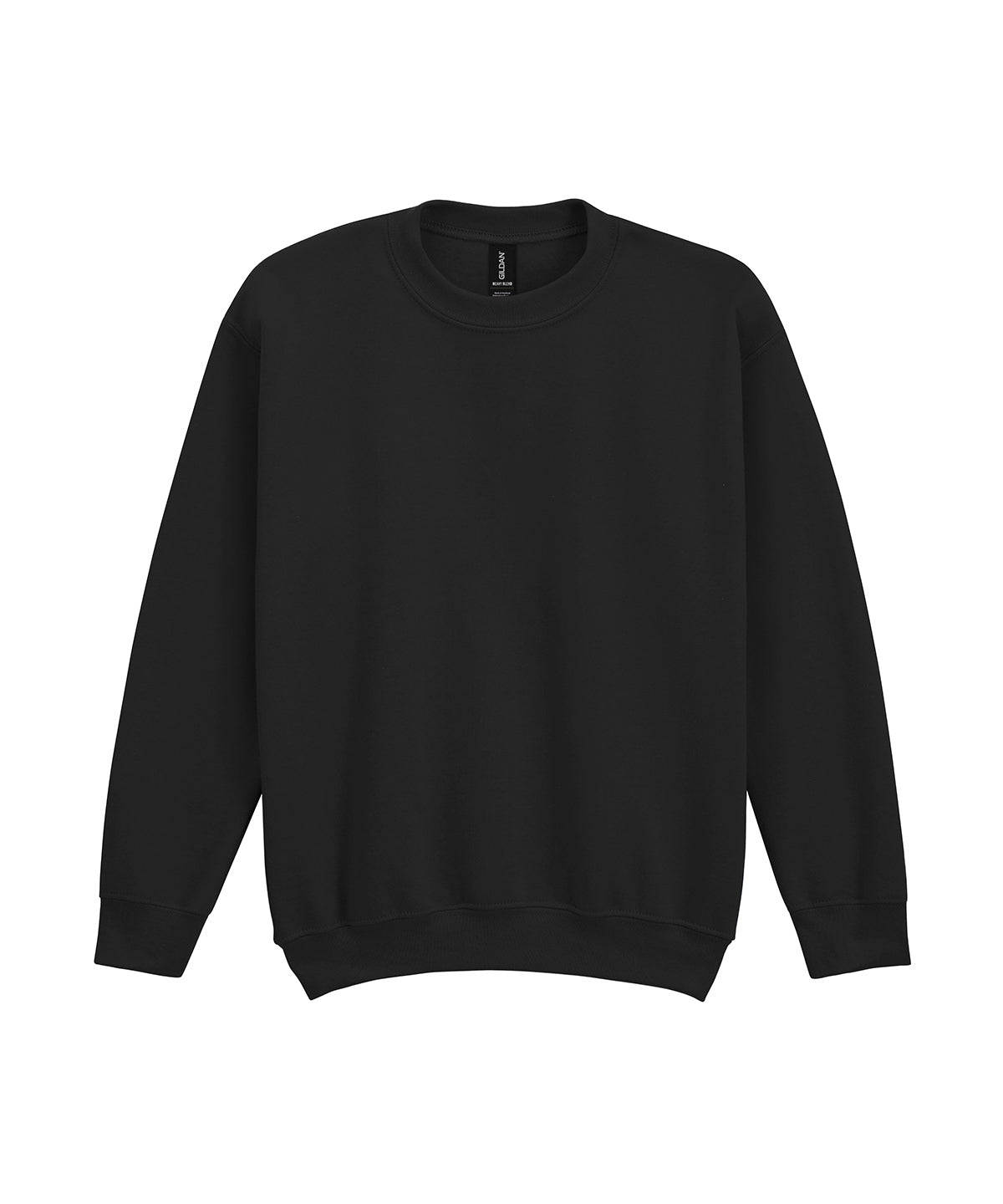 Gildan Heavy Blend youth crew neck sweatshirt in Black, front view