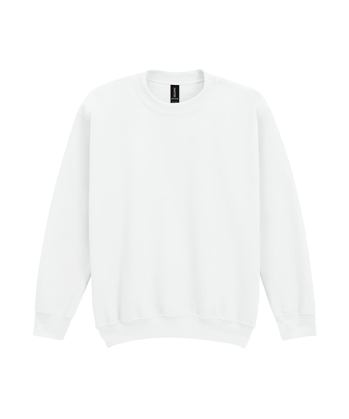 Gildan Heavy Blend youth crew neck sweatshirt in White, front view