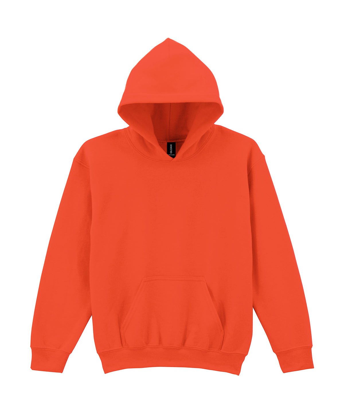 Gildan Heavy Blend youth hooded sweatshirt in Orange, front view