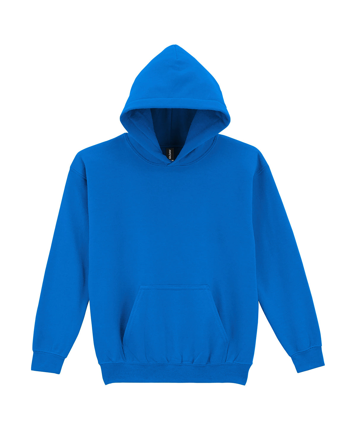 Gildan Heavy Blend youth hooded sweatshirt in Royal, front view