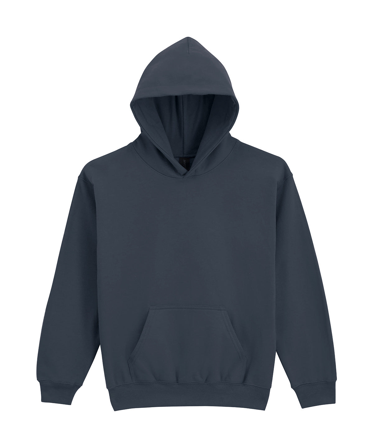 Gildan Softstyle midweight fleece youth hoodie in Dark Heather, front view