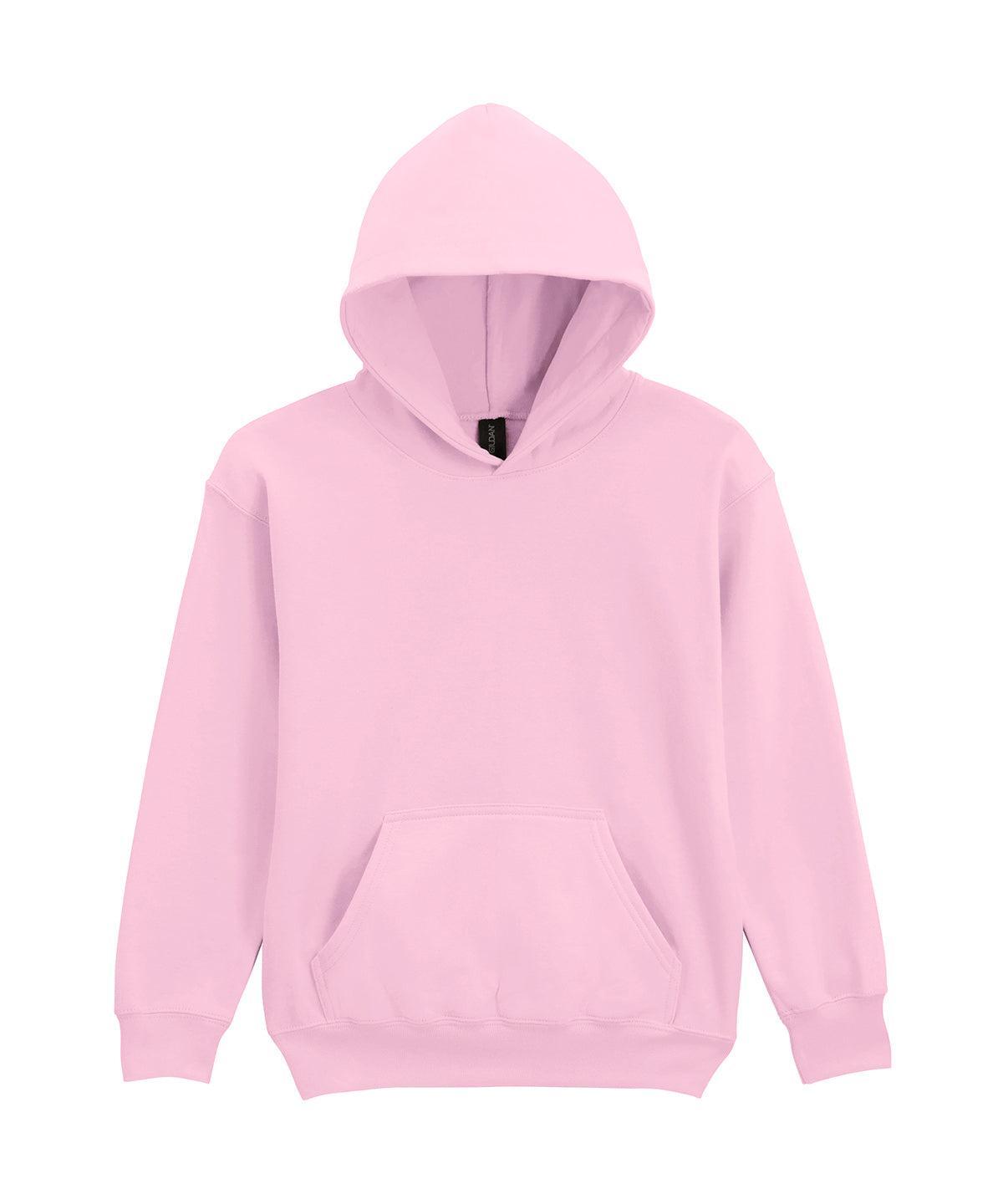 Gildan Softstyle midweight fleece youth hoodie in Light Pink, front view