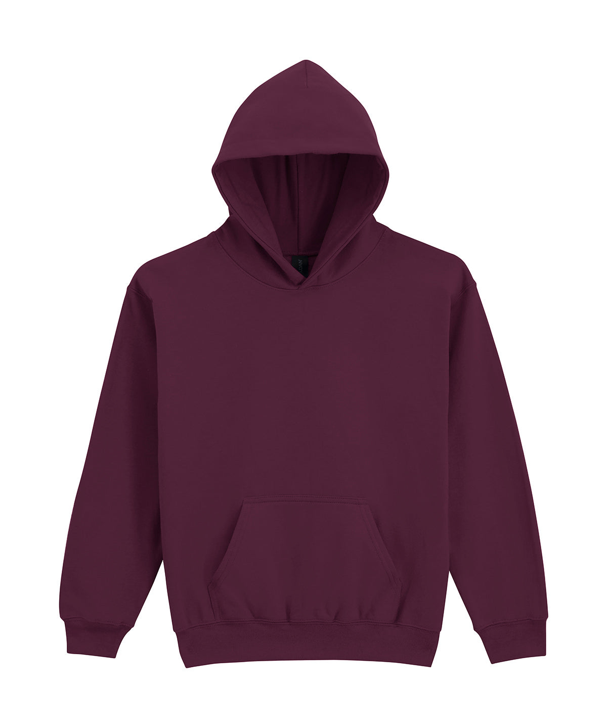 Gildan Softstyle midweight fleece youth hoodie in Maroon, front view