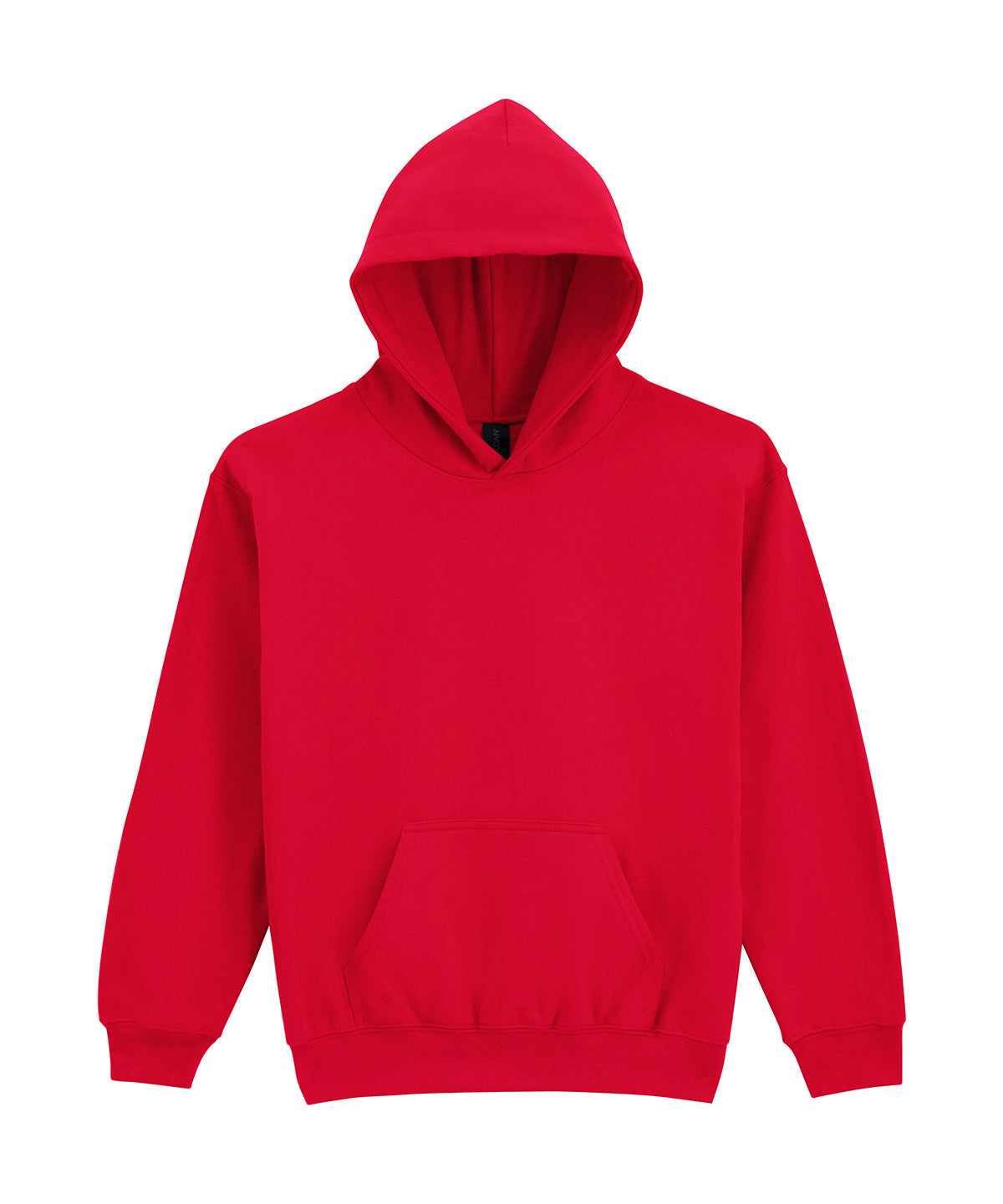 Gildan Softstyle midweight fleece youth hoodie in Red, front view