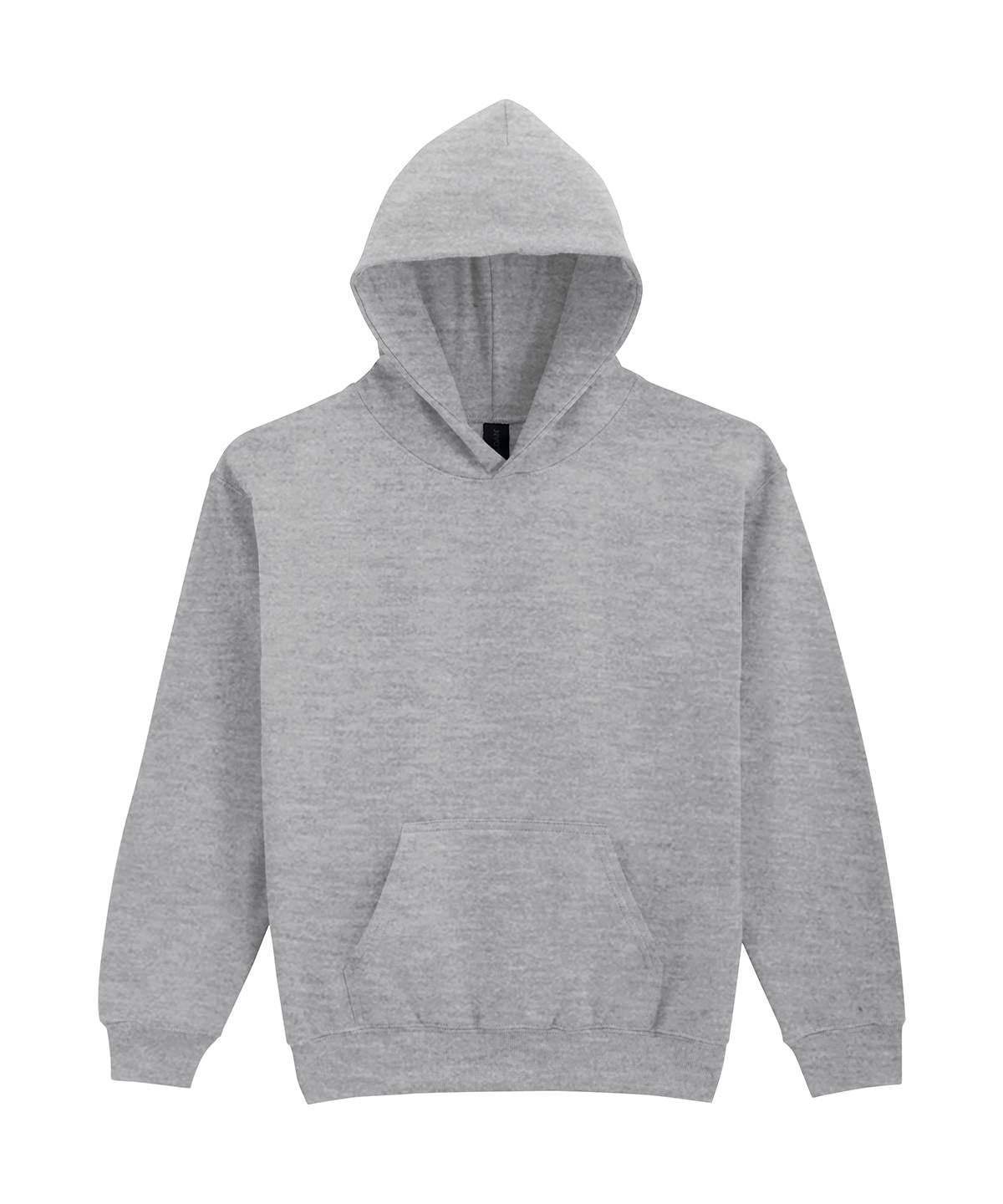 Gildan Softstyle midweight fleece youth hoodie in Ringspun Sport Grey, front view