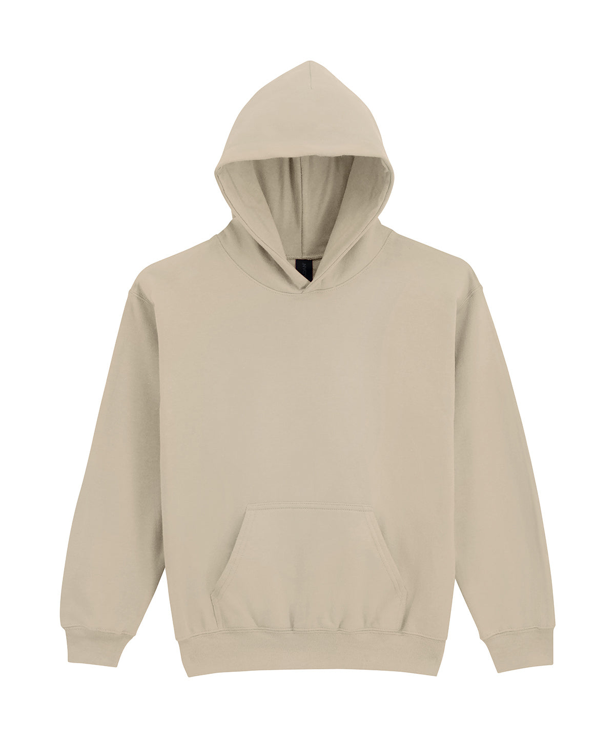 Gildan Softstyle midweight fleece youth hoodie in Sand, front view
