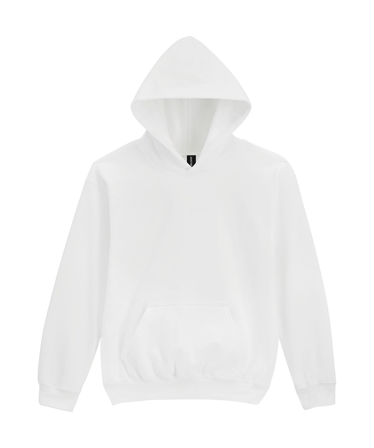 Gildan Softstyle midweight fleece youth hoodie in White, front view