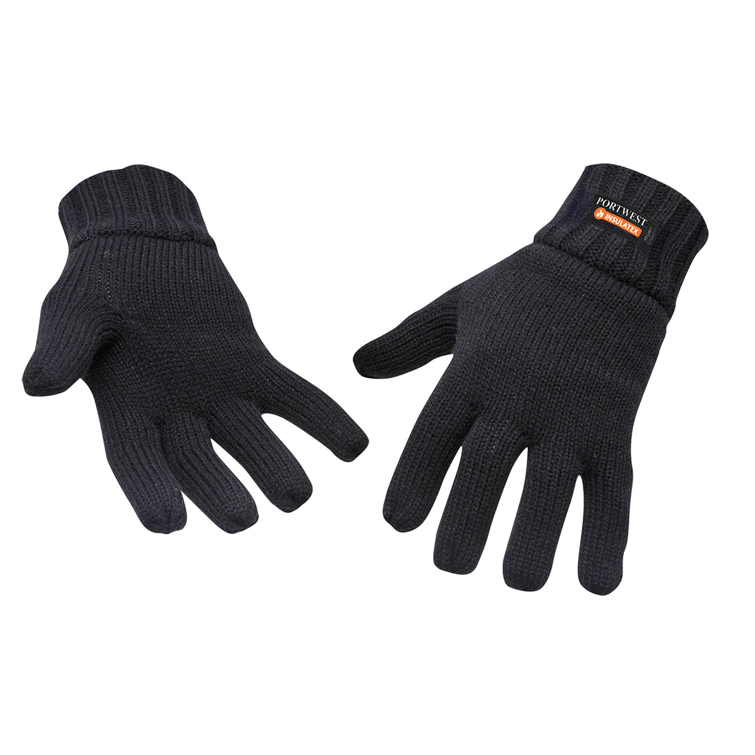 Portwest Insulated Knit Glove in Black, main product image