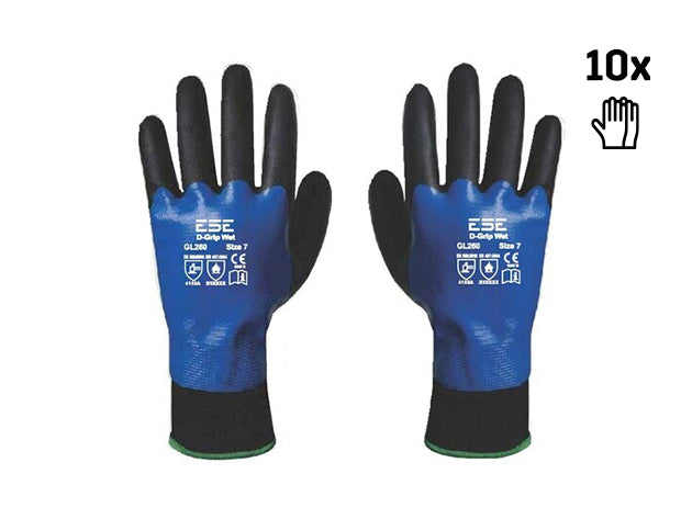 Safety Jogger D-Grip Wet 10-Pack - Black