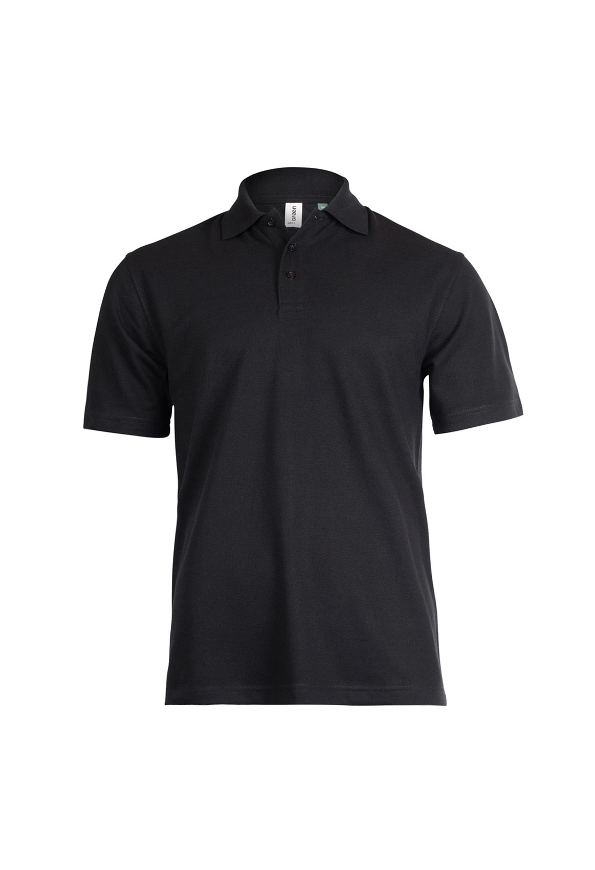 Uneek Eco Poloshirt in Black, front view