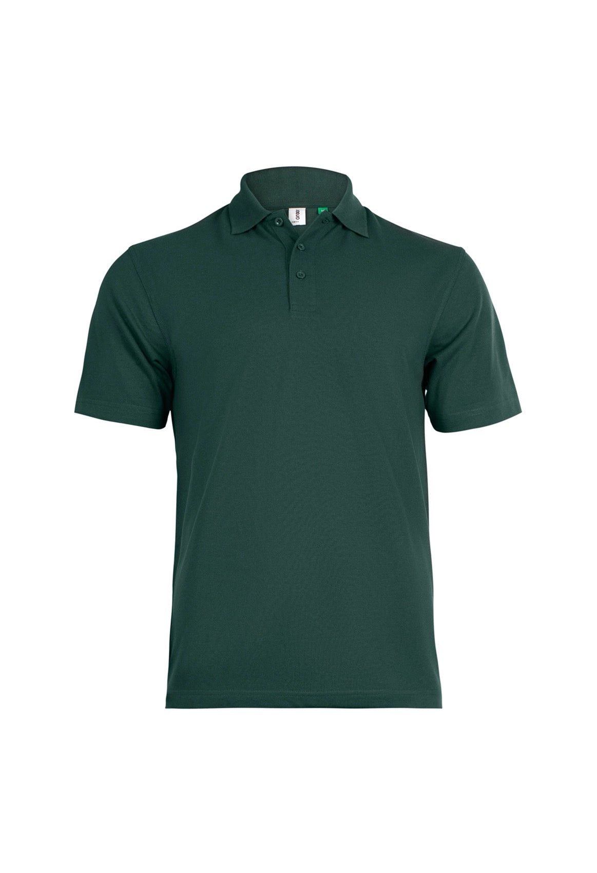 Uneek Eco Poloshirt in Bottle Green, front view